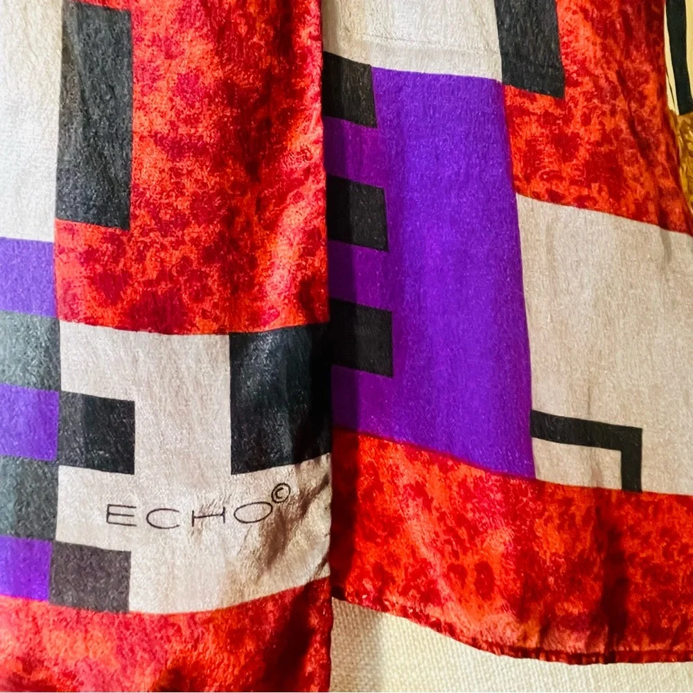 ECHO Multicolor Silk Scarf